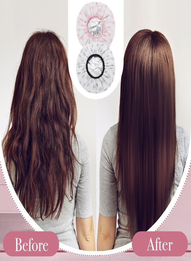 WSICSE 2 Pcs Deep Conditioning Hair Cap, Double Layer Heat Cap Steam Cap Processing Caps Shower Cap for Natural Hair Deep Conditioning - Image 4