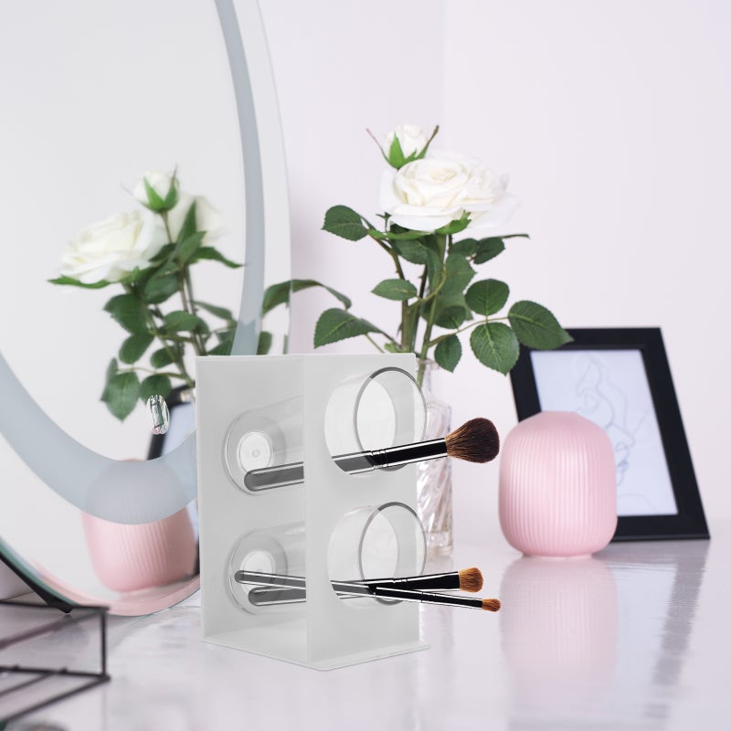 Office Pen Holder 2-compartment Pen Holder Double-grid Pen Container Desktop Pen Organizer - Image 3