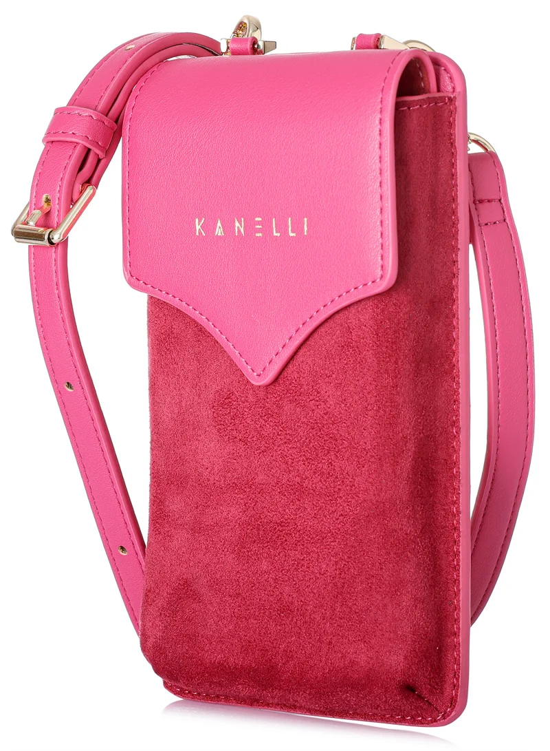 KANELLI Women's mobile case with dedicated card pocket from Kanelli, elegant design New Collection  AAY2308042-1-Fushia