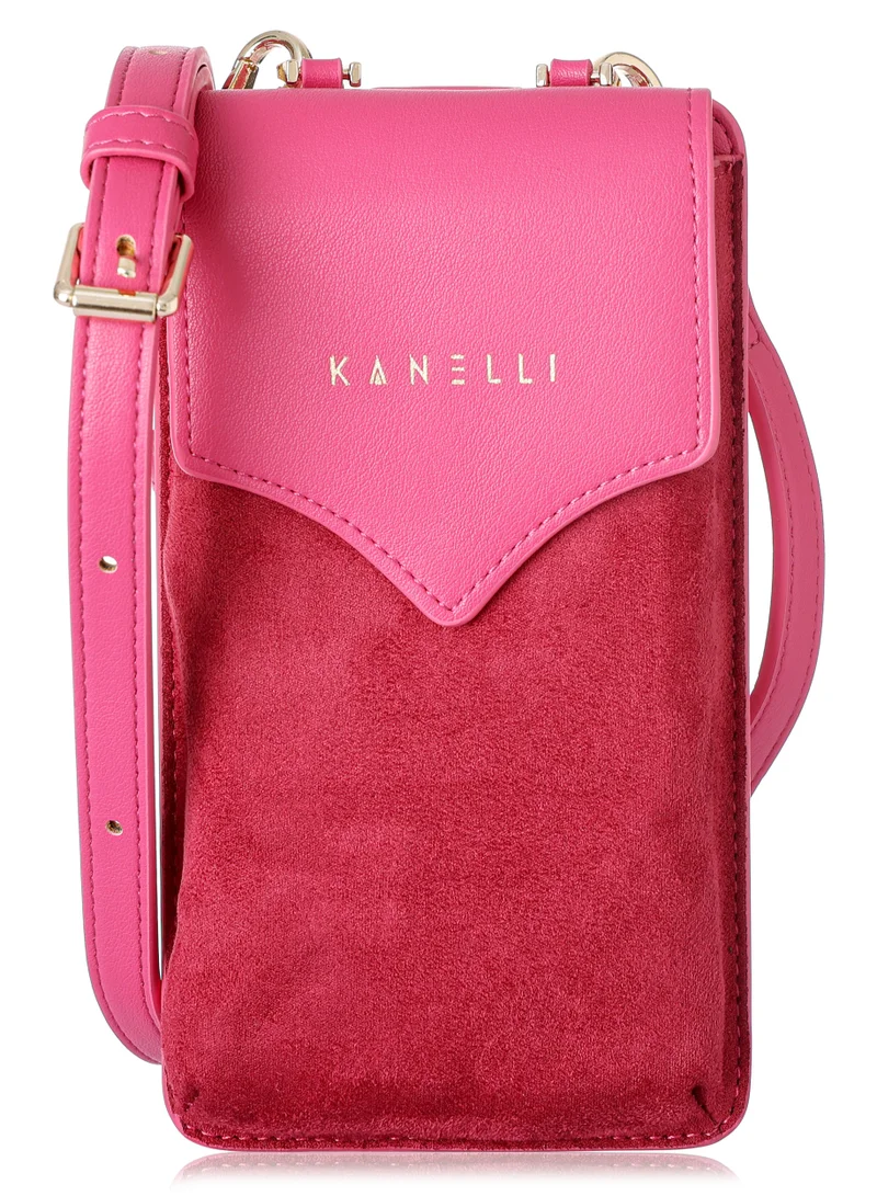 KANELLI Women's mobile case with dedicated card pocket from Kanelli, elegant design New Collection  AAY2308042-1-Fushia