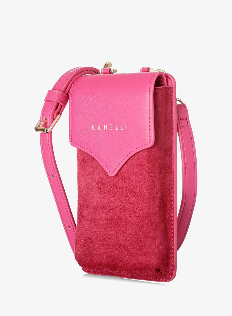 KANELLI Women's mobile case with dedicated card pocket from Kanelli, elegant design New Collection  AAY2308042-1-Fushia
