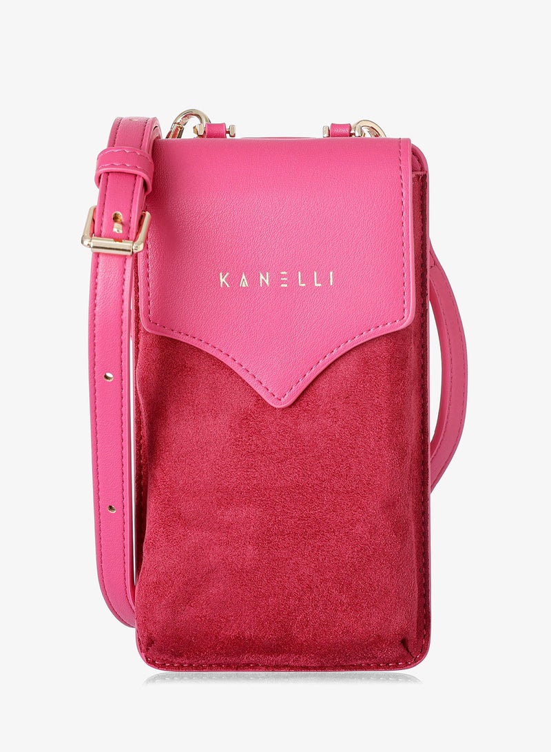 KANELLI Women's mobile case with dedicated card pocket from Kanelli, elegant design New Collection  AAY2308042-1-Fushia - Image 1