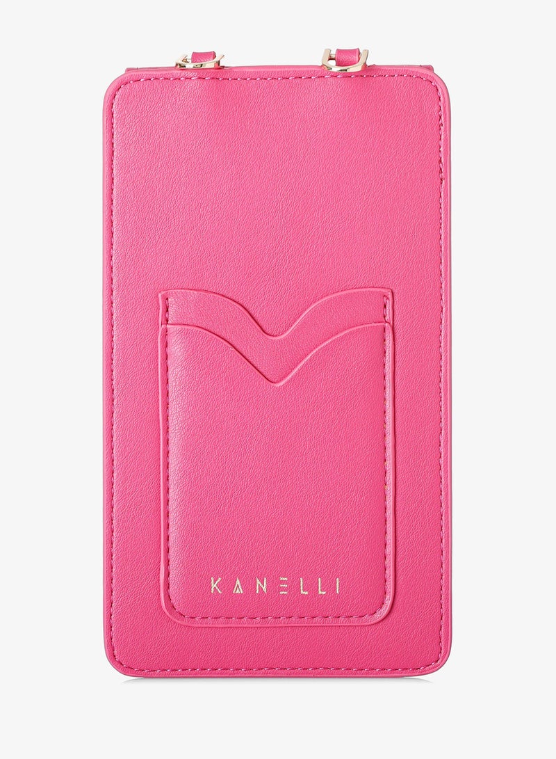 KANELLI Women's mobile case with dedicated card pocket from Kanelli, elegant design New Collection  AAY2308042-1-Fushia - Image 3