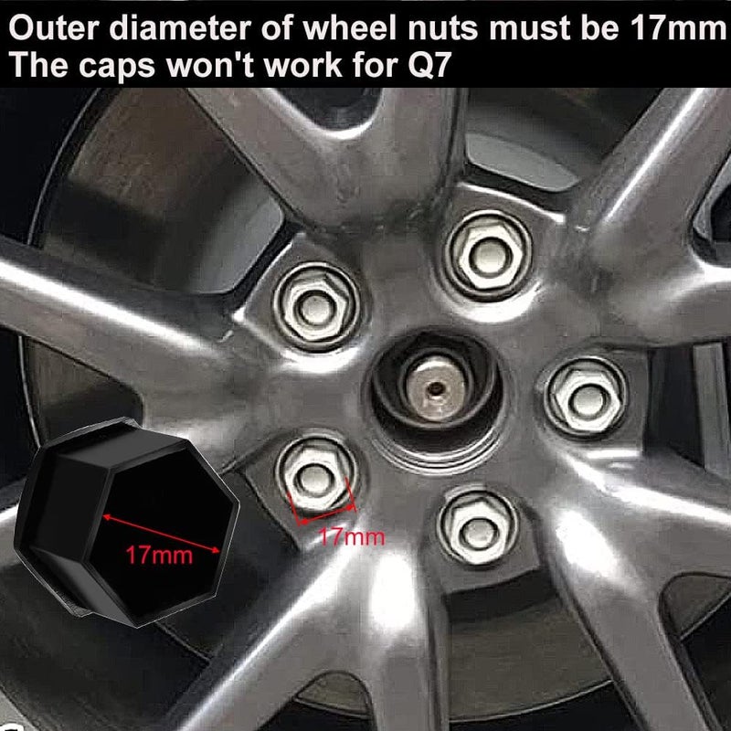Gebildet Universal 17 mm Plastic Groove Cover Cap Screw Car Nut Covers Bolt Hub Caps with 1 Puller Hook (Black) Pack of 20 - Image 3