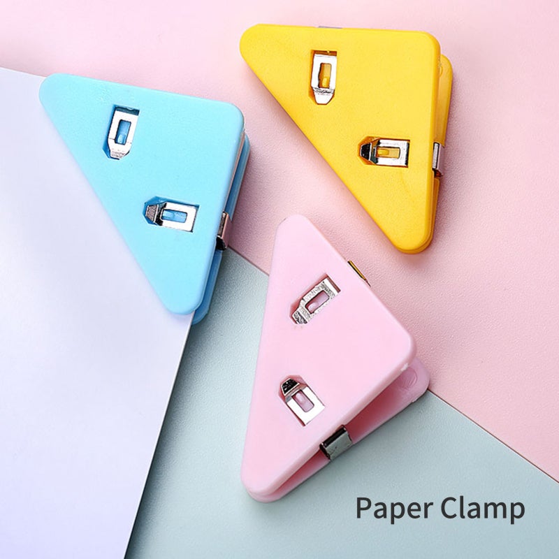 Kw-trio Triangle Paper Clamp 40 Sheet Capacity 5 Pieces PET Binder Clip Office Supplies: Desk Organizer Document Holder File Organizer for Home Office School Workshop - Image 2