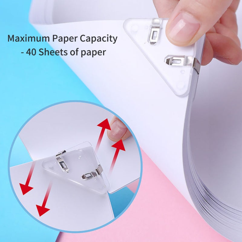 Kw-trio Triangle Paper Clamp 40 Sheet Capacity 5 Pieces PET Binder Clip Office Supplies: Desk Organizer Document Holder File Organizer for Home Office School Workshop - Image 4