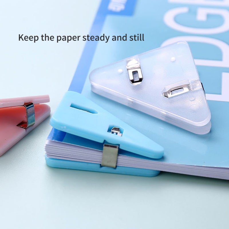 Kw-trio Triangle Paper Clamp 40 Sheet Capacity 5 Pieces PET Binder Clip Office Supplies: Desk Organizer Document Holder File Organizer for Home Office School Workshop - Image 5