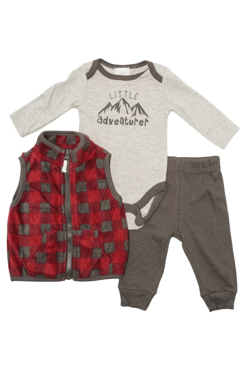 Bambimici Bambimici  Mountain Print Long Sleeve Bodysuit with zipper and Pyjama - Multicolor