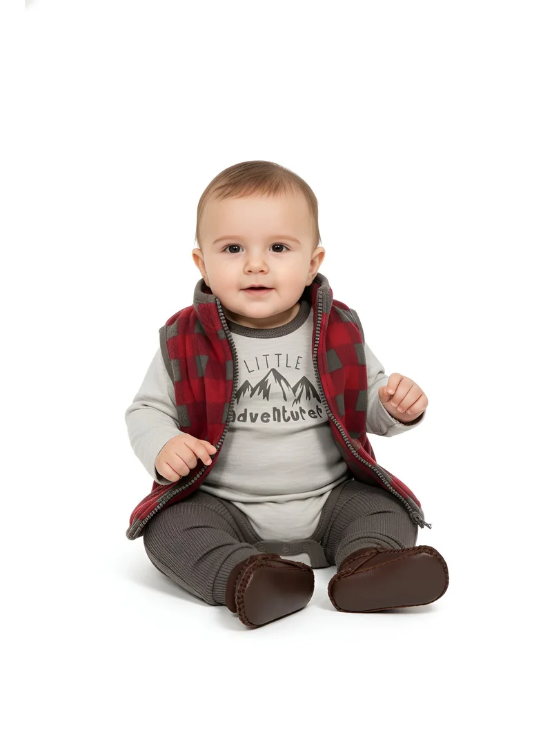 بمبىمىشى بودي سوت بأكمام طويلة بطبعة جبلية من بامبي ميتشي بسحاب وبيجامة - متعدد الألوان