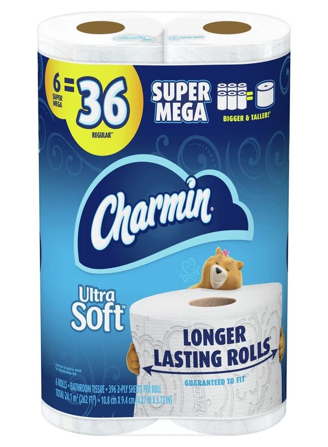 Charmin Ultra Soft Toilet Paper, 6 Super Mega Rolls = 36 Regular Rolls - Image 1