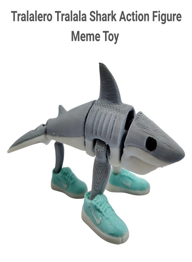 Ekopedia Tung Tung Tung Sahur Action Figure | 6-Inch Meme Toy & Shark Combo | Italian Brainrot Collectible | 3D Printed 100% Plastic Free Articulated Model with Bat | Funny Viral Figurine Gift (Combo) - Image 3