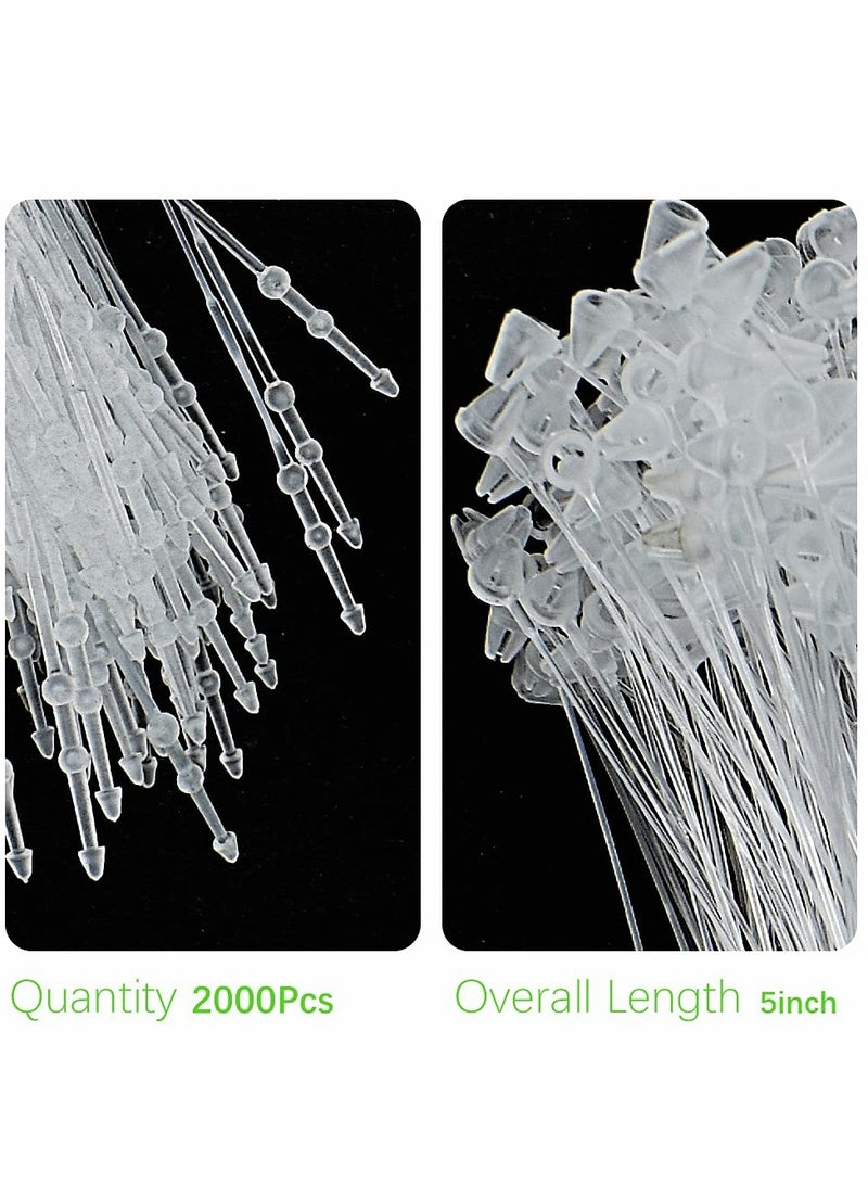 KASTWAVE 2000 Pcs 5 inch Plastic Fastener Clear Hang Tag Snap Lock Plastic Tag Fasteners Pin Security Loop for Retail Store Clothing Price Tag Pins - Image 4