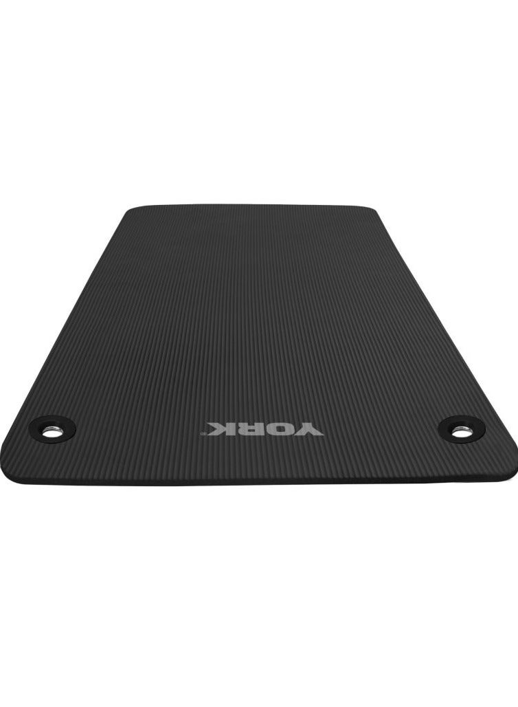 YORK NBR YOGA MAT W/ TWO GROMMETS BLACK 86021