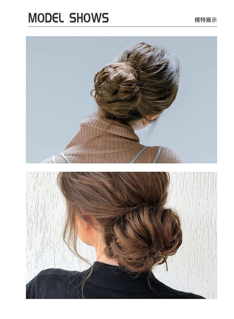 Estelle Messy Hair Bun Scrunchie with Elastic Rubber Band Ponytail Hair Extensions Updo Chignon Donut Ponytail Hairpiece Synthetic Tousled Hair for Women (Color No 99J) - Image 3