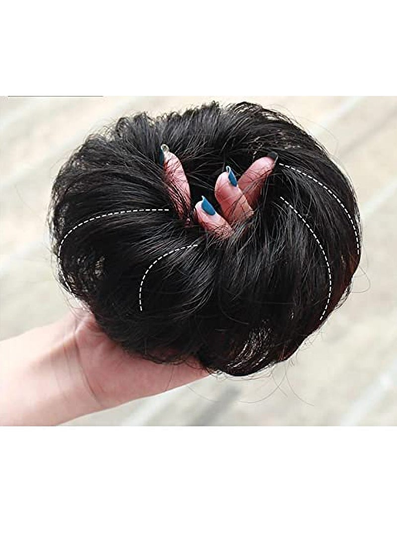Estelle Messy Hair Bun Scrunchie with Elastic Rubber Band Ponytail Hair Extensions Updo Chignon Donut Ponytail Hairpiece Synthetic Tousled Hair for Women (Color No 99J) - Image 5