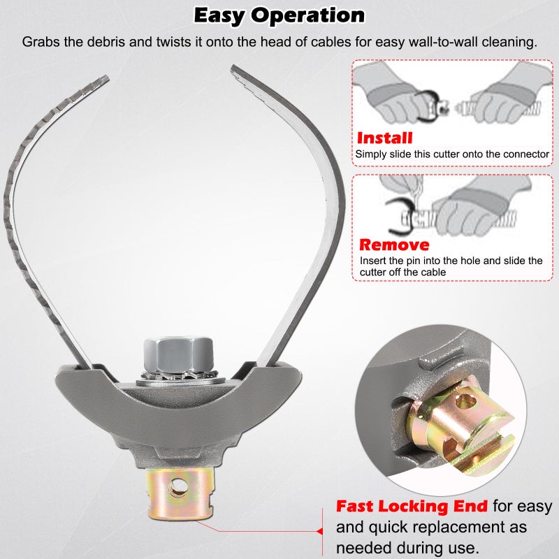 Bonbo 52822 T-232 3" Heavy-Duty C Cutter Cable Coupling Drain Cleaning Tool Fits for 3/8â€ & 5/8â€ Drum Including C-4 C-6 C-7 C-9 and All IW Cables, Compatible with K-400 K-3800 K-50 Ridgid Drum Machines - Image 5