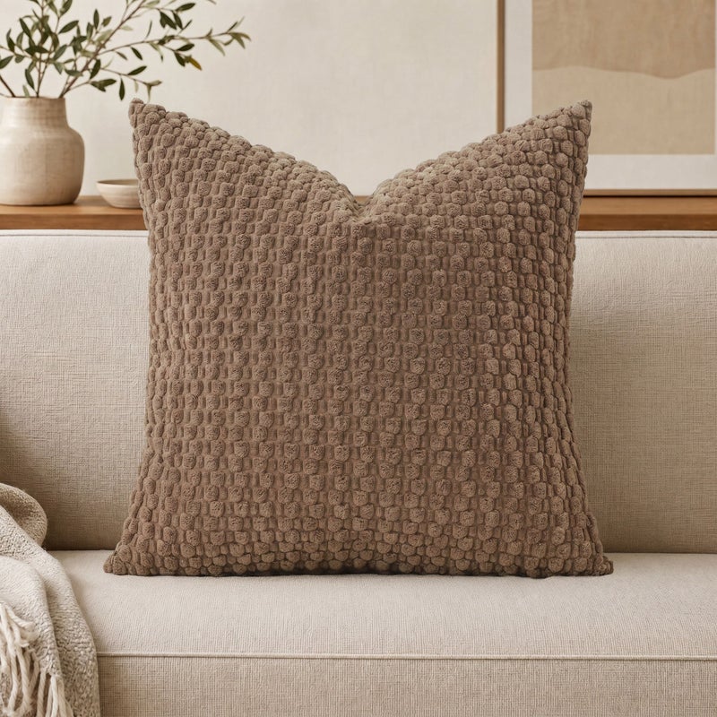 Qi Ta غطاء وسادة بنسيج فقاعات ناعم لغرفة النوم والأريكة، تصميم عصري بسيط - Image 1