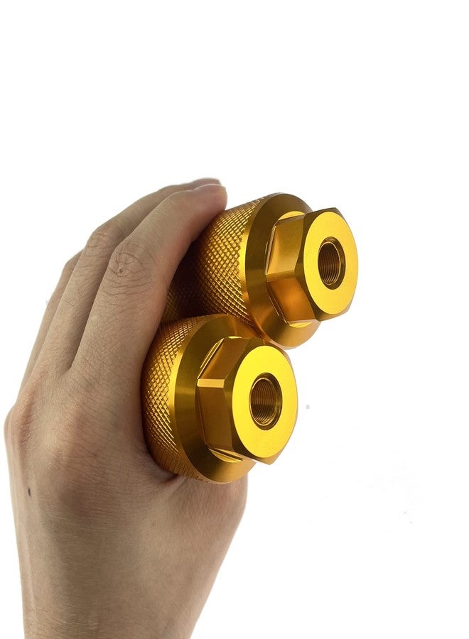 Zelerdo 2 Pairs Aluminum Alloy Bike Pegs for Mountain Bike Cycling Rear Stunt Pegs Fit 3/8 inch Axles (110x38 mm) (Yellow) - Image 3