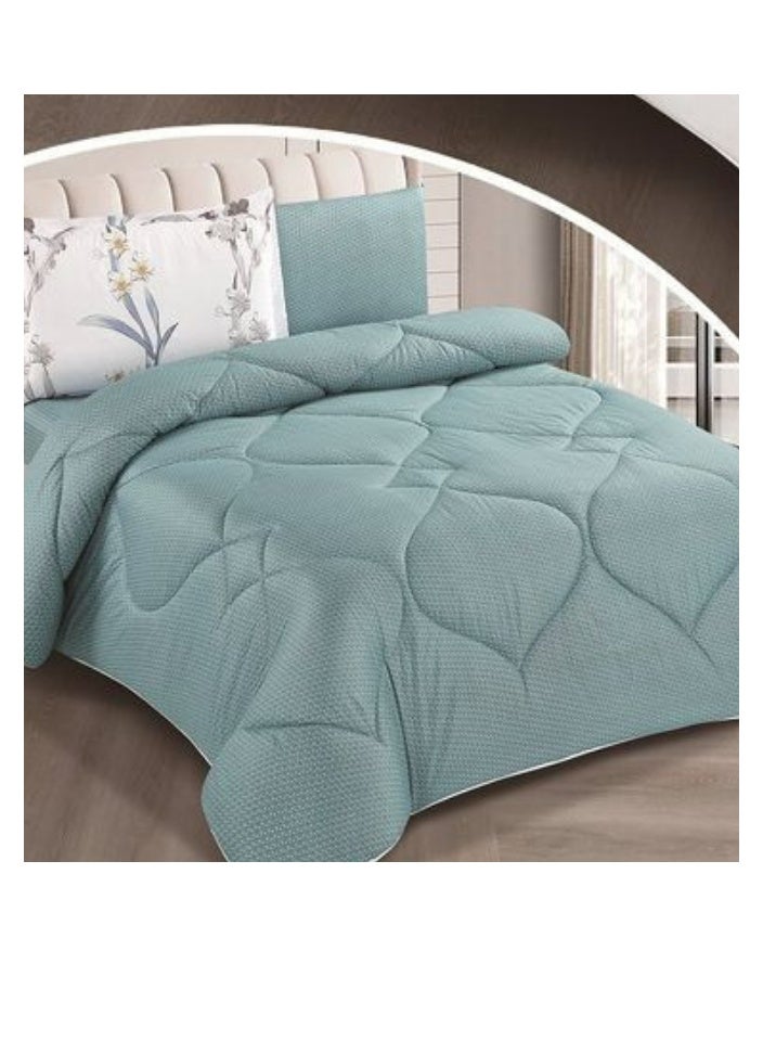 SMART HOME 100% Microfiber Double Bedspread, Bed Cover, Reversible, Comforter Set with 4 Pieces (Bedspread + Mattress Protector + Pillowcase + Pillow Cover) Bedspread Size 200x260 cm and Cover Size 160x200 cm (Color Same as Picture)  - Image 3