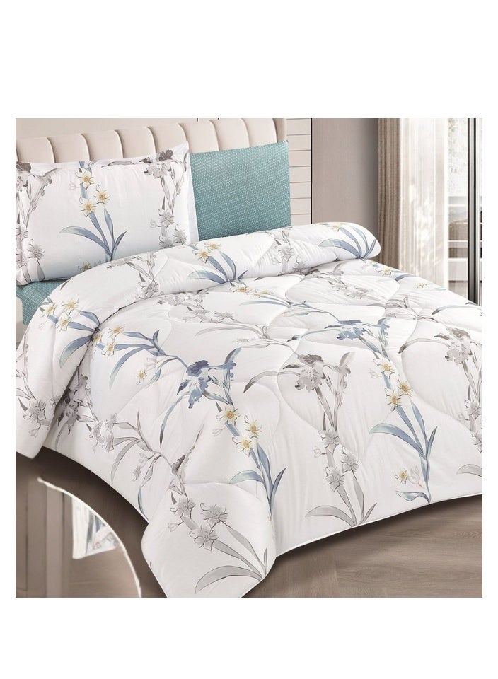 SMART HOME 100% Microfiber Double Bedspread, Bed Cover, Reversible, Comforter Set with 4 Pieces (Bedspread + Mattress Protector + Pillowcase + Pillow Cover) Bedspread Size 200x260 cm and Cover Size 160x200 cm (Color Same as Picture)  - Image 2