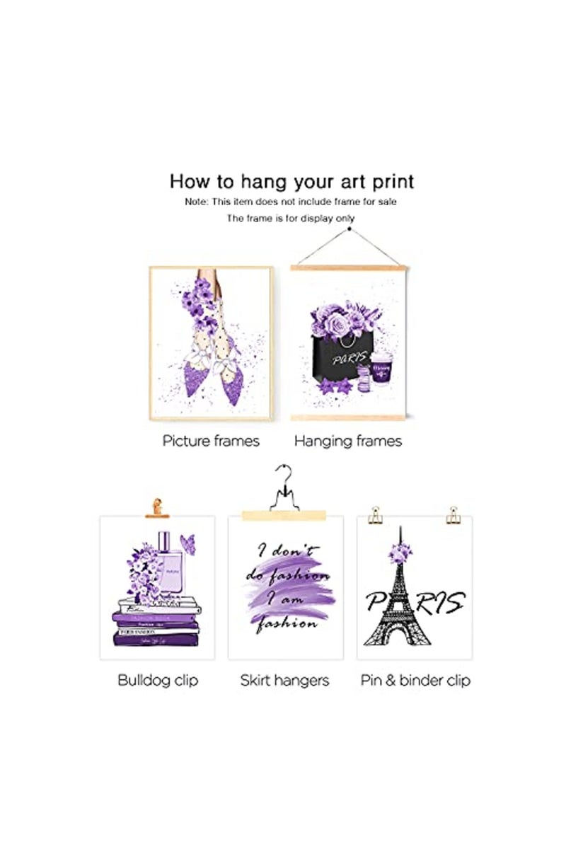 HoozGee Glam Purple Fashion Wall Art Prints - Image 4