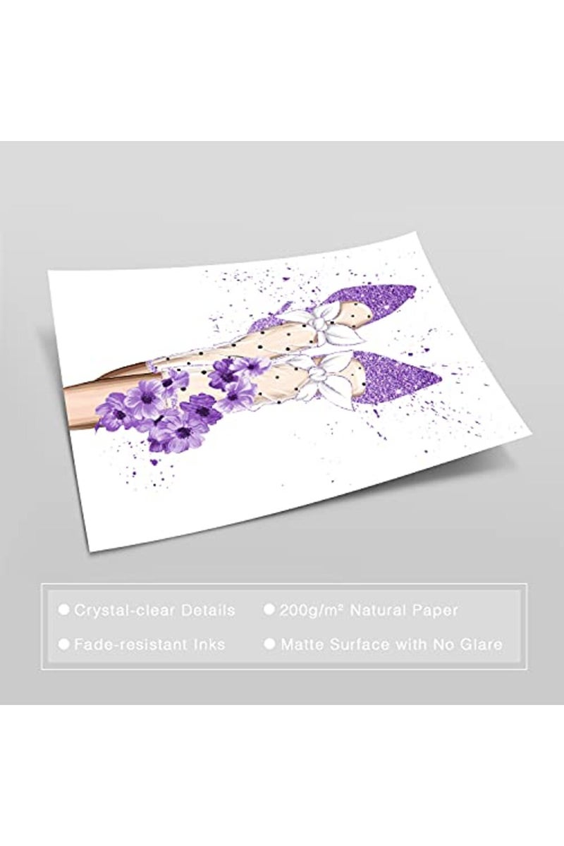 HoozGee Glam Purple Fashion Wall Art Prints - Image 5