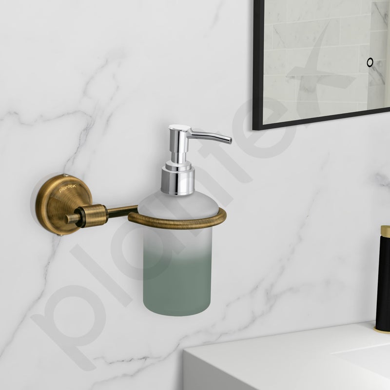 Plantex 304 Grade Stainless Steel Hand Wash Holder for Wash Basin Liquid Soap Dispenser/Bathroom Accessories - Niko (Antique) - Image 2
