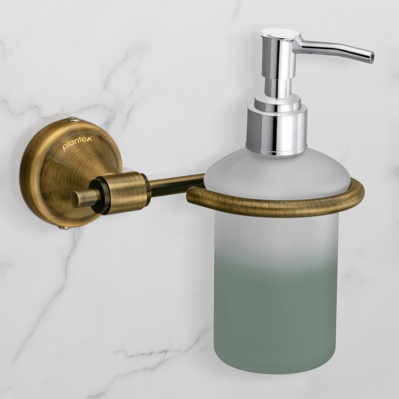 Plantex 304 Grade Stainless Steel Hand Wash Holder for Wash Basin Liquid Soap Dispenser/Bathroom Accessories - Niko (Antique) - Image 1