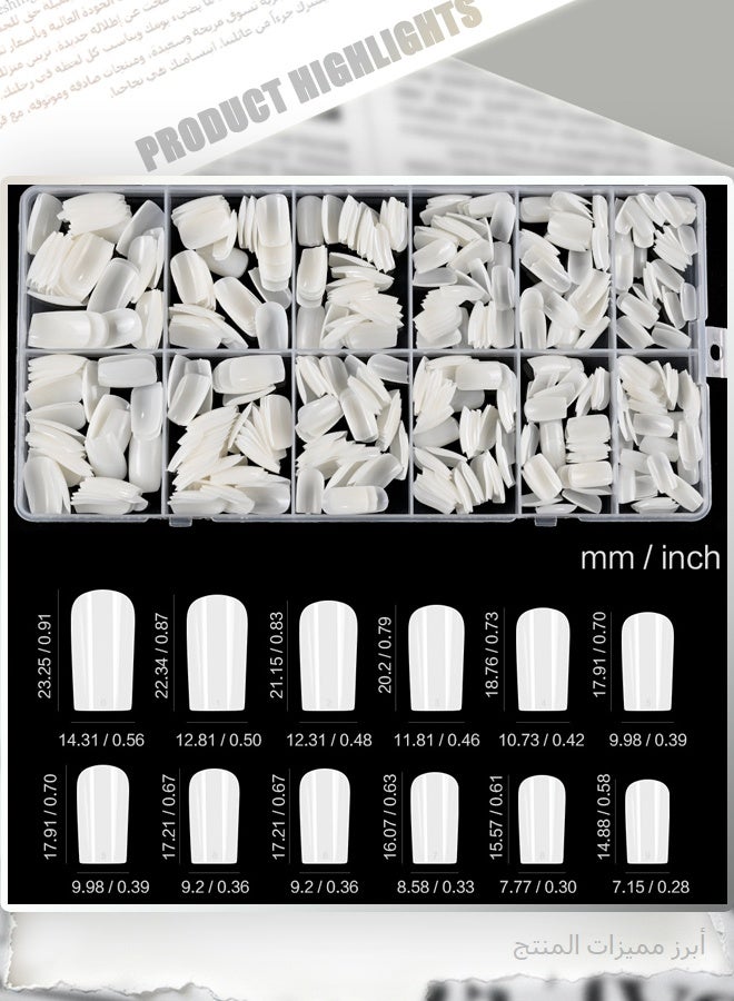 Zen 600PCS White Press On Nails Set, Square, with Storage Case, Glossy Artificial Nails for DIY Salon & Nail Art - Image 2