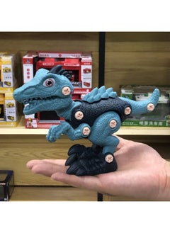 Children's Handmade DIY Dinosaur Screw Tyrannosaurus Raptors Pterosaurus 3-year-old Educational Cognitive Assembled Toy-Color:Velociraptor (the Joints Are Movable And Removable) And A Manual Screwdriver Is Provided