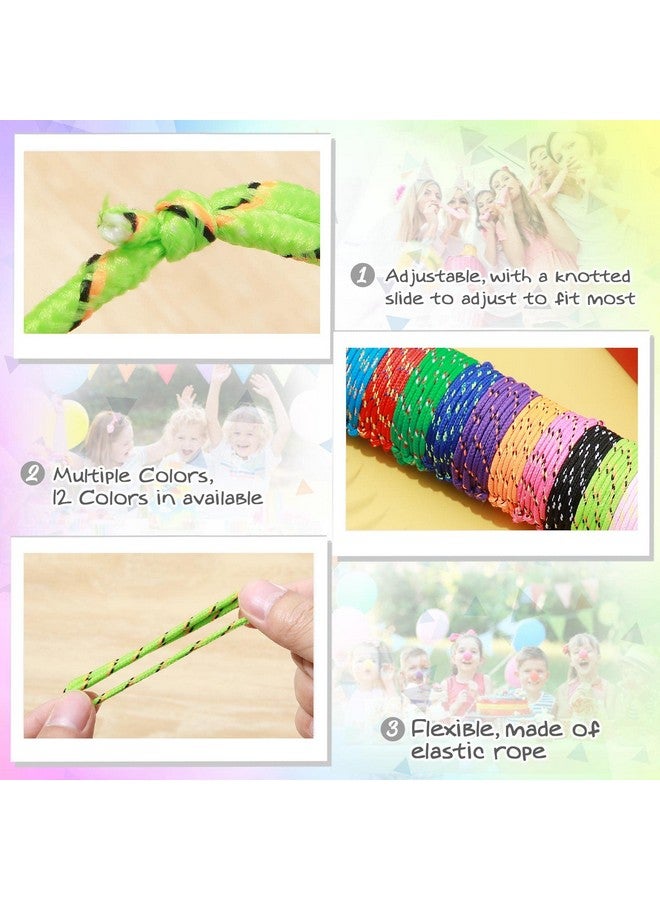 Kenning 240 Pcs Neon Friendship Bracelets Bulk Graduation Gifts For Friend Paracord Bracelets Woven Adjustable Bracelets 12 Assorted Colors Rope Bracelets For Adults Goody Bag Stocking Stuffer Party - Image 5