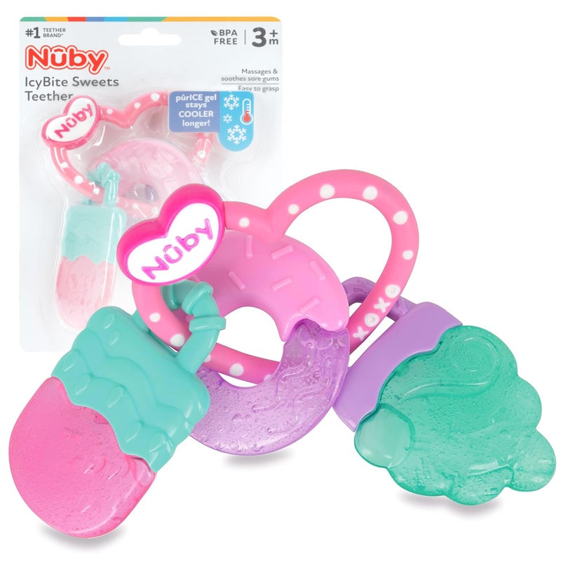 Nuby ICY Gel Teether Ring, Popsicle, Donut and Ice Cream - 3+ Months - Image 1
