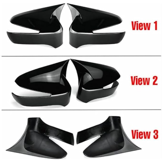 ريحني أغطية مرآة أجنحة سوداء من نوع ABS أغطية سيفيك هايبرد أغطية أبواب السيارة ومرآة الباب وحواف ABS مادة لهوندا الجيل الثامن سيفيك 2006 2007 2008 2009 2010 2011 لامع أسود - Image 5