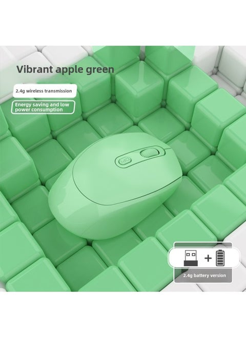 Spot Silent Wireless Mouse Rechargeable Dual-mode Bluetooth Mouse Gift Computer Office Macron Multi-color Optional-Color:Single Battery Version Green (bring Your Own Battery)