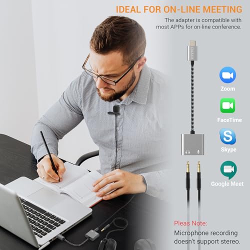 Cubilux USB C to TRS Microphone Headphone Splitter, Type C to 3.5mm Audio MIC Adapter Compatible with Google Pixel 8/7/6 Pro, Pixel 7a/6a, Pixel Fold, Pixel Tablet, Samsung S24/S23/S22/S21 Ultra More - Image 4