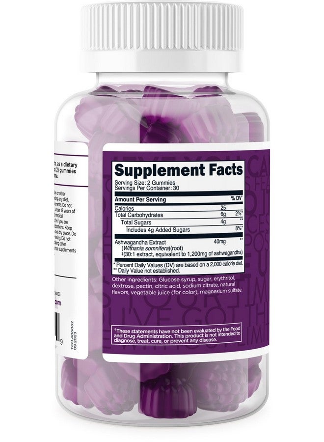 TransformHQ Ashwagandha Gummies 1,200mg, 60 Gummies (Mixed Berry Flavor) - Ashwagandha Herbal Extract Supplement - 30 Servings, Gluten Free, Non-GMO - Image 4
