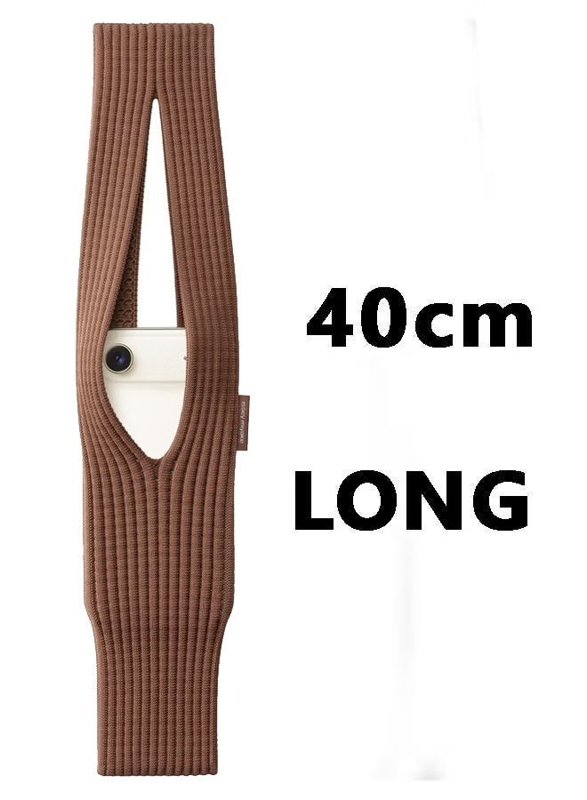 DAEVO 3D Knitting Pocket Phone Bag Minimalist Ribbed Knit Wristlet Purse, 40cm Multi-functional Portable Cell Phone Holder Sleeve Sleeve for iPhone Samsung - Image 4