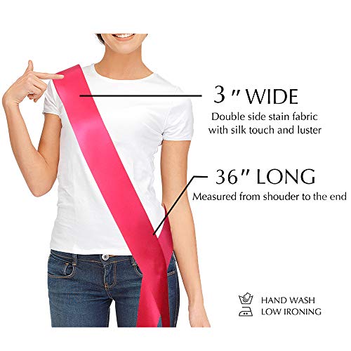 TREORSI Blank Satin Sash, Plain Sash, Party Decorations, Make Your Own Sash (Black) - Image 4