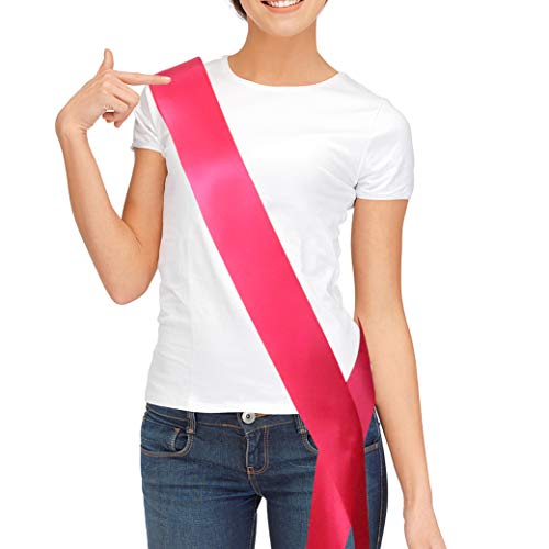 TREORSI Blank Satin Sash, Plain Sash, Party Decorations, Make Your Own Sash (Black) - Image 1