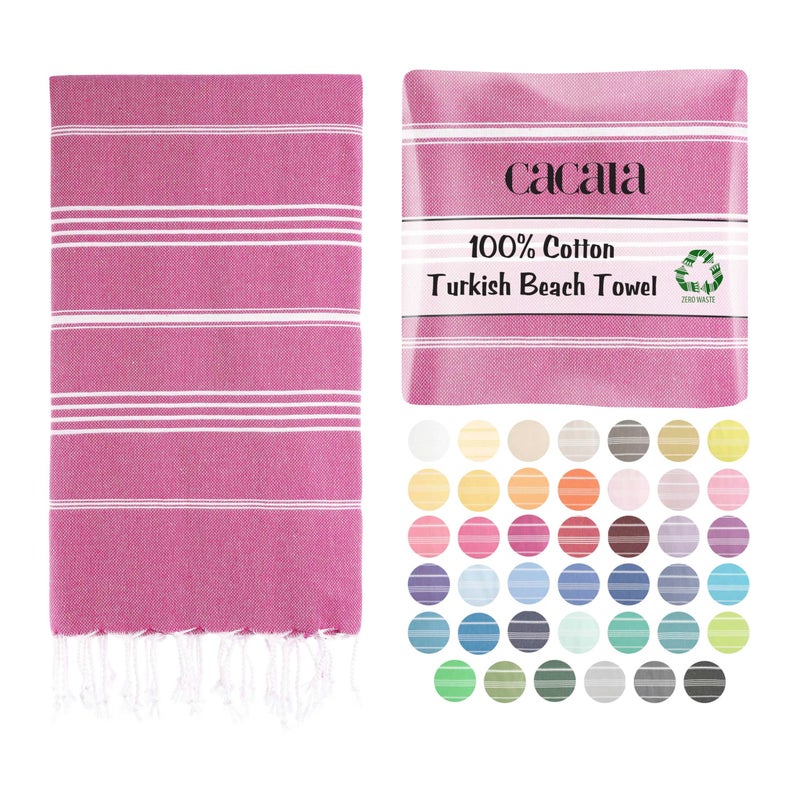 Cacala Lightweight and Thin Turkish Beach Towel 100% Cotton Sand-Free and Quick-Drying Goodness Perfect as an Extra Large Travel Towel, Beach Accessory, or Gift for Beach Lovers, 37 x 70 - Image 1