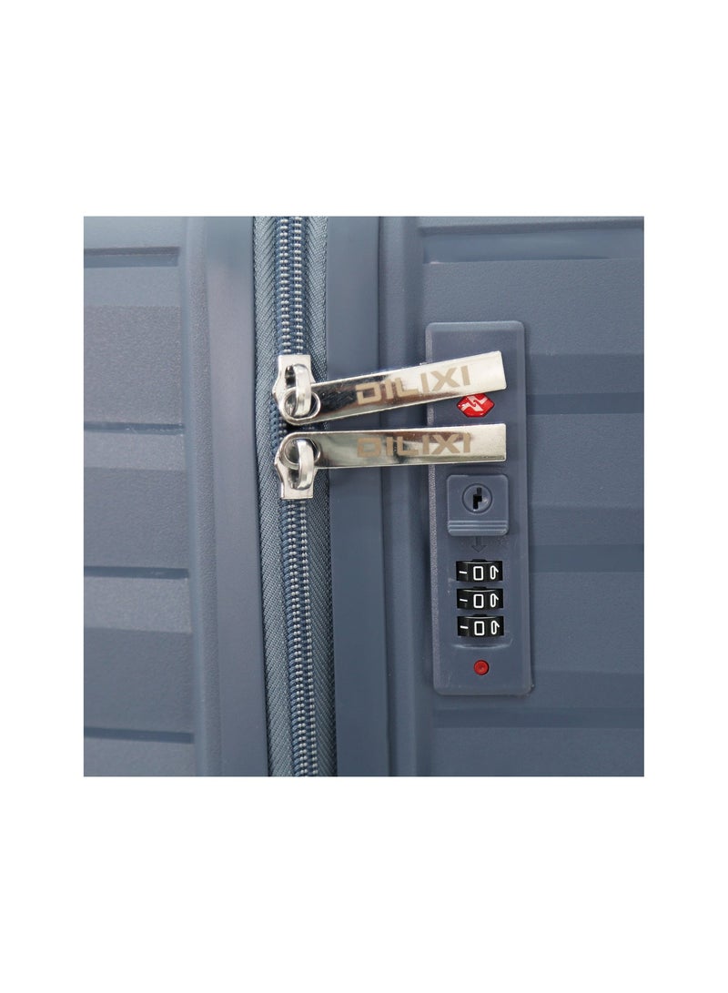 DILIXI مجموعة حقائب لودج غير قابلة للكسر بغطاء صلب مصنوعة من بولي بروبلين 8 عجلات متعددة الطبقات 5 قطع، زرقاء (BC-12 بوصة، S-20 بوصة، M-24 بوصة، L-28 بوصة، XL-32 بوصة) - Image 4