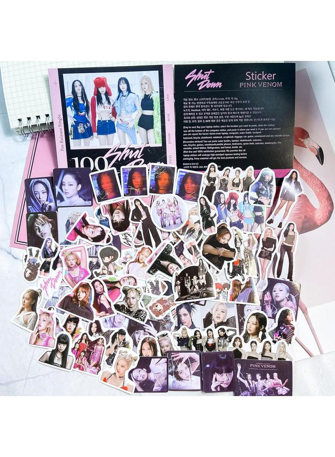 الأزرق جي دبليو صندوق هدايا وردي أسود BornPink - بطاقات فوتوغرافية للبضائع KPOP هدايا سلسلة مفاتيح الحبل للمراوح الوامضة - Image 4