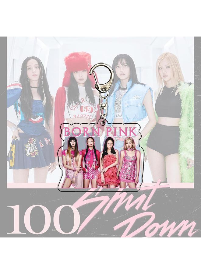 الأزرق جي دبليو صندوق هدايا وردي أسود BornPink - بطاقات فوتوغرافية للبضائع KPOP هدايا سلسلة مفاتيح الحبل للمراوح الوامضة - Image 5