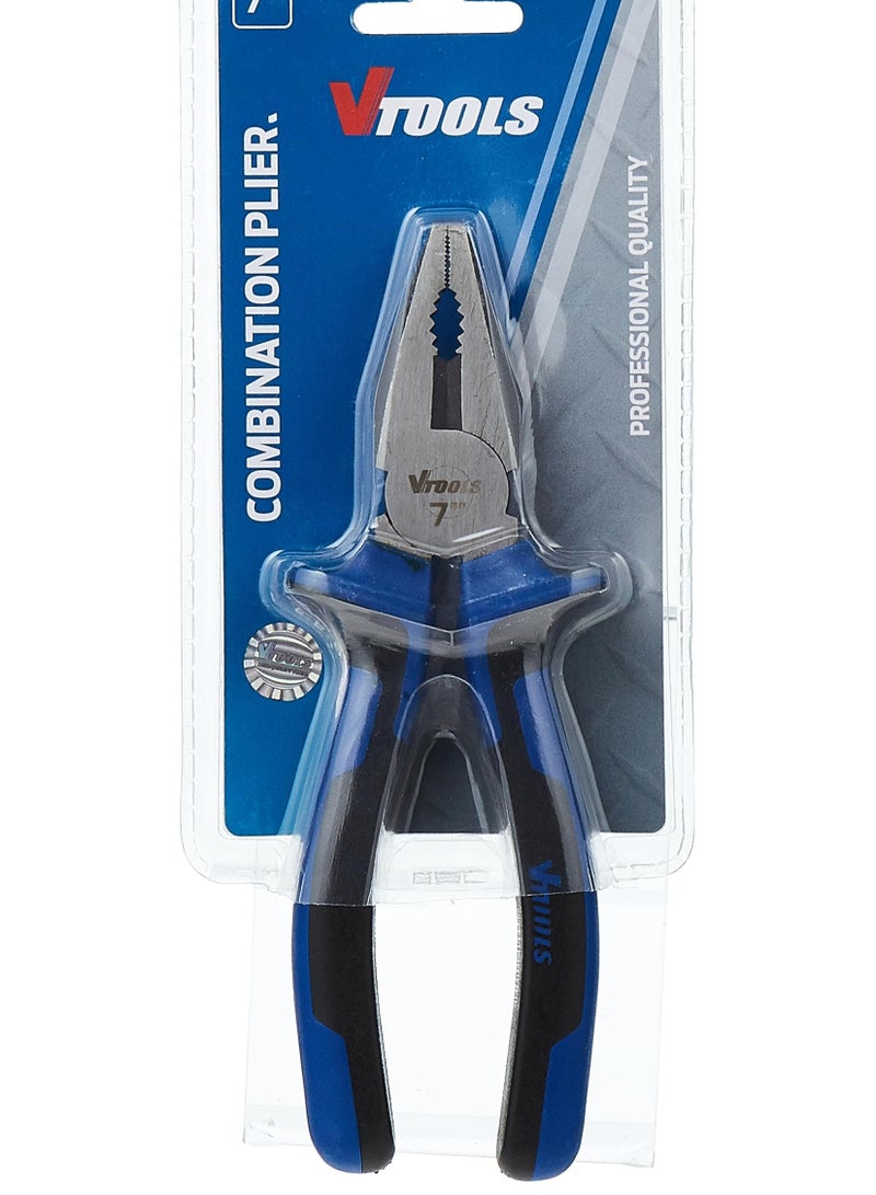 VTOOLS 7 Inch Combination Pliers Multifunction Pliers With Wire Cutting Crimping Wire Twisting Pulling And Nails Removing Con Steel And Black Polished Finish Pack 1 Vt2140 - Image 2