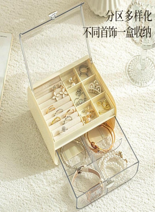 Azelf Elegant Portable Jewelry Storage Box – Travel-Friendly Organizer for Earrings, Necklaces & Rings Luxurious Look Modern Style - Image 2