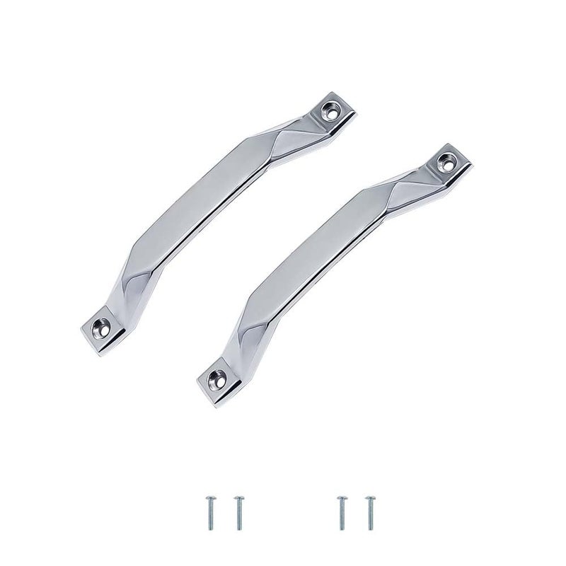 HYDERON ChromePlated Handle Sleek 128MM 6 inch CP Pull Handle for Cabinets Drawers Doors Modern Functional Design Model No R214 Pack of 2 - Image 1
