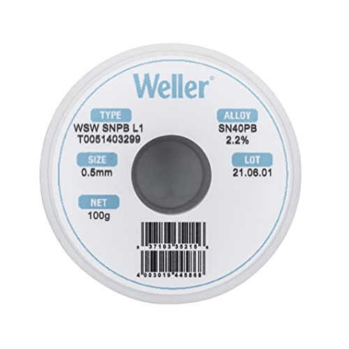 Weller WSW SnPb T0051403299 Solder Wire Dia 05 mm 0020 in Wt 100 g 3527 oz Alloy Sn60Pb40 Flux content 22 - Image 3