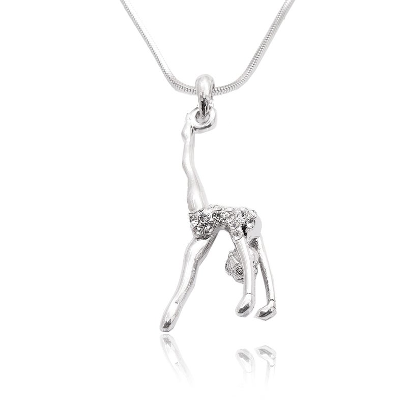 Spinningdaisy Silver Plated Gymnastic Necklace (Back Flip) - Image 1