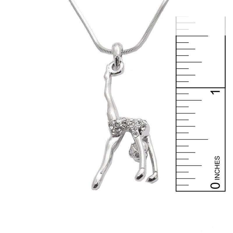 Spinningdaisy Silver Plated Gymnastic Necklace (Back Flip) - Image 4