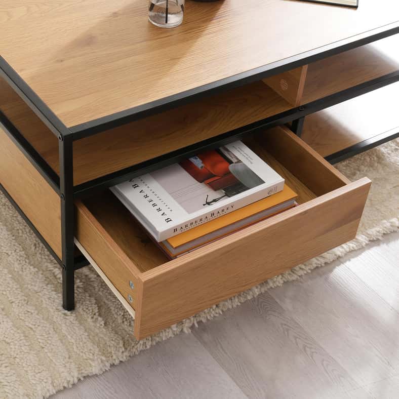 Pan Home PAVIA COFFEE TABLE WITH SHELF - NATURAL BLACK - Image 3